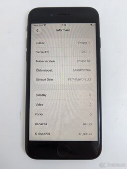 iPhone SE 2020 128gb Black. Baterie 100%. Záruka 6 měsíců. - 4