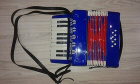 Nová tahací harmonika dětská-větší/ akordeon modrý - 4