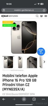 iPhone 16 Pro 128gb Odpocet DPH, CZ distribuce. 2 r. zaruka - 4