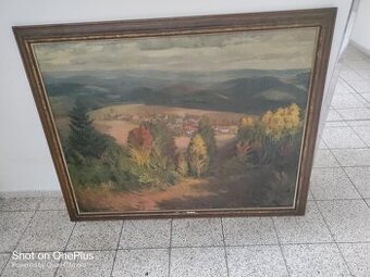 OBRAZ OLEJ NA PLÁTNĚ SEJCKÁ LHOTA 1950 - FRANTIŠEK THER - 4
