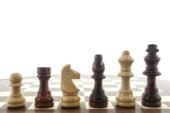 Dřevěná šachovnice Octagon 34x34 cm s magnetickými figurkami - 4