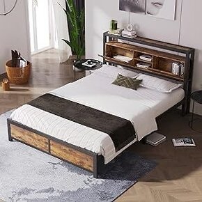 Nová dvoulůžková kovová postel 140x200 - 4