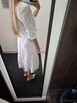 Bily madeirovy komplet halenka a sukne Mohito - 4