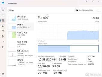PC sestava-4x3.9Hz-8GB RAM-128GB+2000GB-W11 - 4