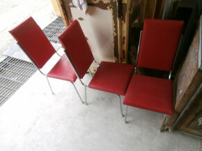Židle 3 kusy kovová čalouněná RETRO celek za 700 kč - 4