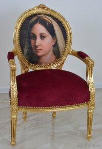Zámecká řezbovaná křesla - čalouněná - set - Mona lisa - 4