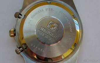 Hodinky WENGER Chronograph Swiss Quartz nová baterie a pásek - 4