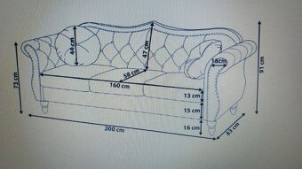 Pohovka, sedačka - styl Chesterfield, top stav - 4
