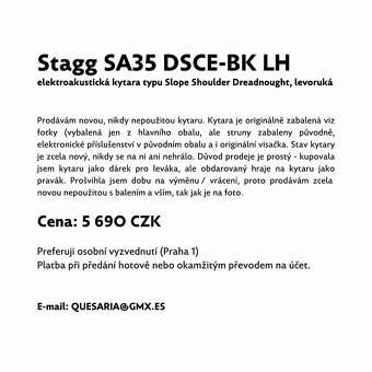 Stagg SA35 DSCE-BK LH - 4