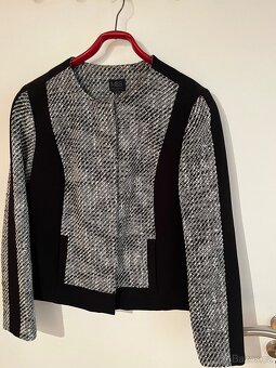 Černobílé efektní šaty s páskem vel. L - 4