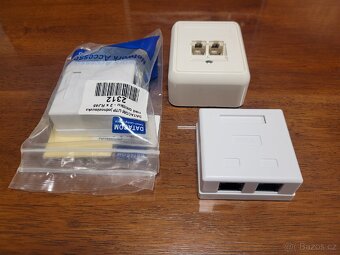 2x síťová zásuvka 2xRJ45 na omítku Datacom +1 ks. - 4