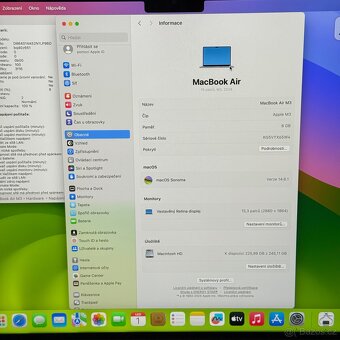 NOVÝ APPLE MACBOOK AIR 15” M3/256GB/8GB/BATERIE 100% - 4