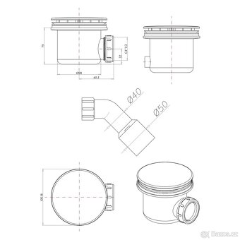 Sprchová vanička 100x90 včetně sifonu - 4