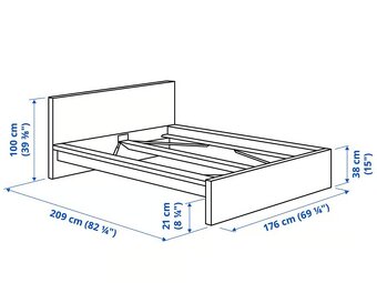 Postel IKEA Malm 160 x 200 vč. roštů a matrací - 4