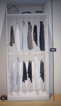Šatní bílá skříň PAX Ikea 100x58x236 cm - 4