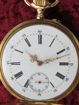 HUMBERT - DROZ KALENDER kapesní hodinky 18K 750 ZLATO - 4