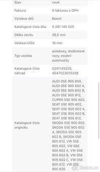 zapalovaci svicka bosch 0 241 145 525 - 4