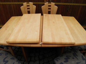 BUKOVÝ  STŮL SE 6 ŽIDLEMI - SLEVA - 4