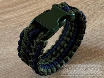 Paracord náramek v army stylu (19 cm) oliv - dark blue - 4