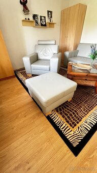 Sedačka kožená světle šedá - 4