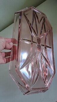 Staré sklo- rosalinové, medové broušené - 4