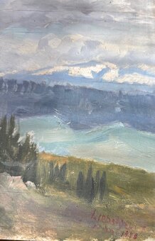 Obraz F. Liebstockl, Nižná 1953, Červená Skala, olej 40x50 - 4