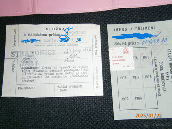 retro řidičský průkaz,růžový řidičák,1 kus r.1972 - 4