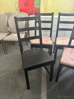 Hezké 4x černé dřevěné židle IKEA NORDVIKEN - 4