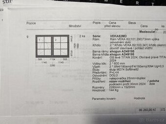 č.9 RODÁM OKNO DVOUKŘÍDLÉ NOVÉ VEKA 82 dřevo+příčky - 4