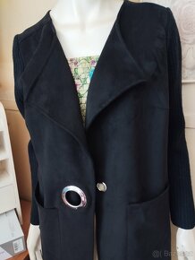 kombinovaný černý kabátek - 4