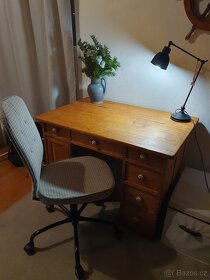 Starožitný psací stůl masiv dřevo starý pracovní - 4
