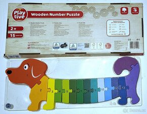 PUZZLE PEJSEK EDUKATIVNÍ SKLÁDAČKA ČÍSLA A BARVY - 4