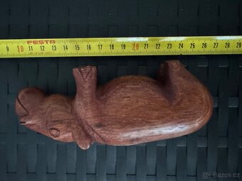 Originální mahagonová soška hroch - 4