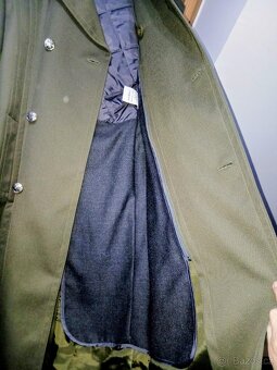 Kabát plášť vycházkový 97 AČR, stříbrné knoflíky, zelený - 4