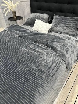 Plyšové povlečení šedivé - 4