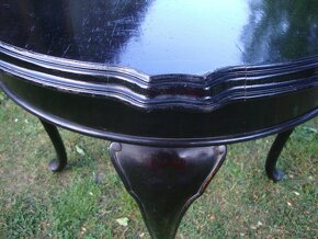 Starožitný dřevěný Gerstl kulatý stůl stolek 74x68 cm masiv - 4
