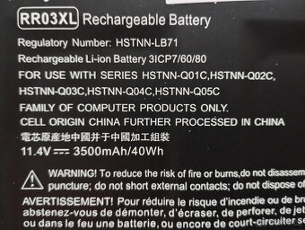 baterie RR03XL pro notebooky HP ProBook G4,G5 (4hod) - 4