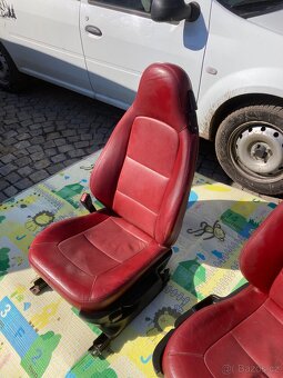 Cervena kozena sedadla / sedacky bmw z3 - 4