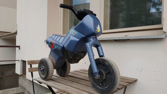 Dětské odrážedlo motorka, modré, plně funkční - 4
