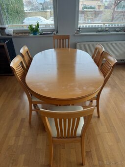 Set rozkladaci jidelní stůl a 6 židlí - 4