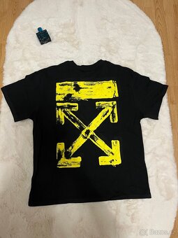 Off-White Černo-Žluté Pánské Tričko - 4