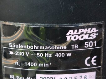 Prodám stolní vrtačku ALPHA-TOOLS TB 501 -400 W. - 4