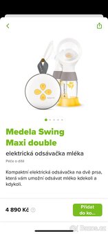 Odsávačka Medela Swing Maxi Double + nástavce Hands Free - 4