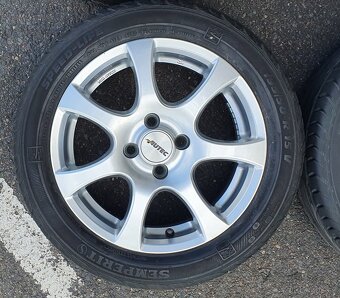 195/50 R15 letní pneu obuté na 15" Alu kola Autec, 4x100 - 4