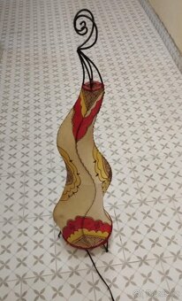 Stará kovovo kožená Orientální lampa 95 cm výška. - 4