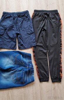 Balík kluk 152-158 džíny,kalhoty sport,kraťasy,trička,7 ks - 4
