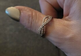 Nový dámský stříbrný prsten prstýnek 925 vel 56 s kamínky - 4