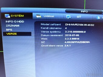 NVR Dahua 4kamery včetně HDD 1TB - 4