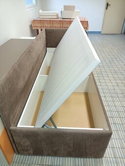 Postel USTOHAL 80x200 s úložným prostorem a matrací ŘEŠETO - 4