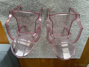 Kartell designové dětské židle Lou Lou Ghost, růž. trans 2ks - 4